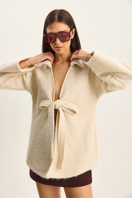 Textuur Oversized V-hals Cardigan met Knoopsluiting - Image 5