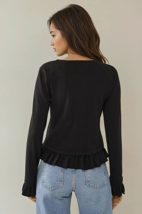Fitted Crew Neck Stickad Kofta - Image 4