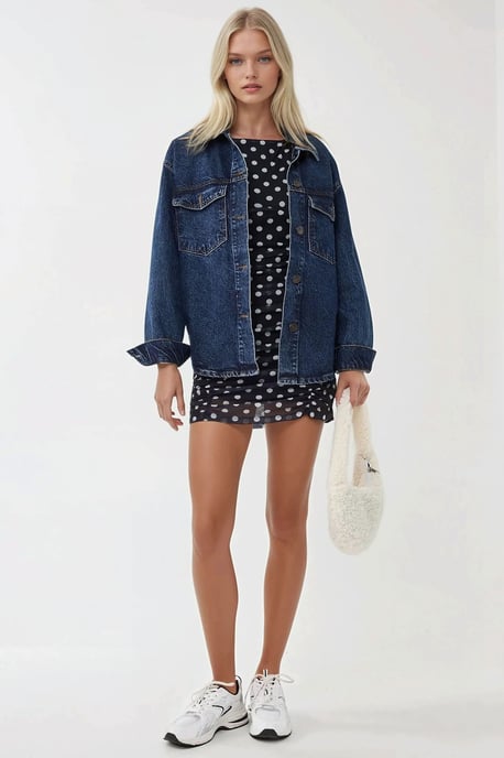 Gestreepte Mini Bodycon Jurk met Boothals - Image 2