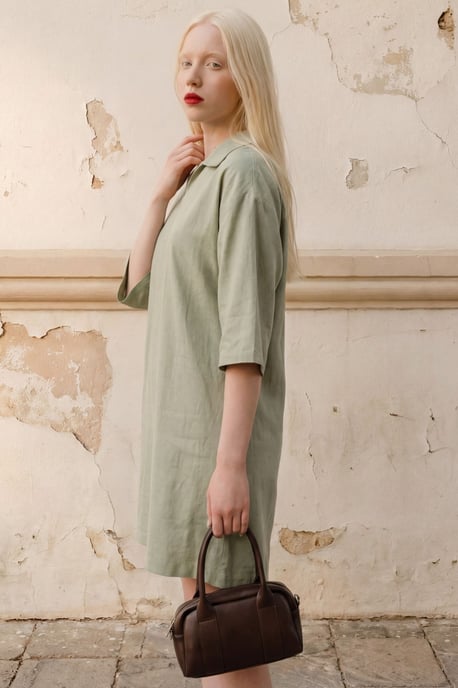 Polo Kraag Mini Jurk met Driekwart Mouwen - Image 3