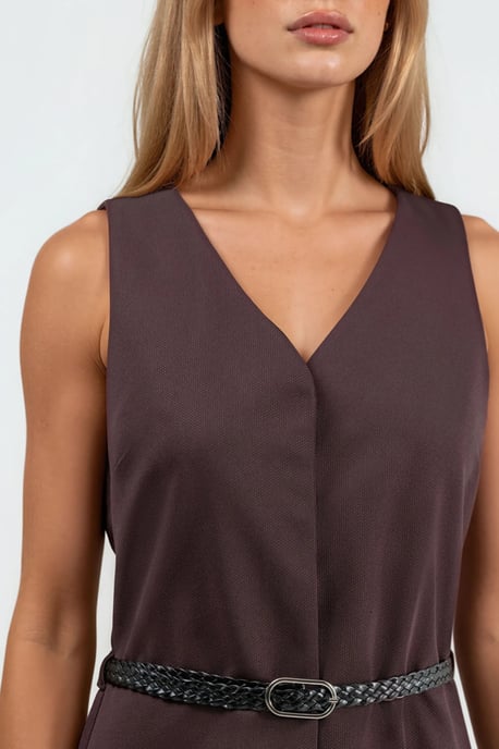 V-Hals A-Form Fit Mini Jurk - Image 5