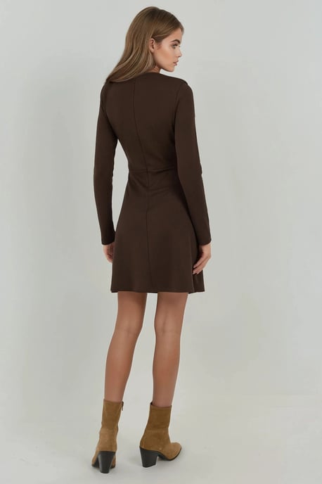 Gekleed Mini-jurk met Ronde Hals - Image 4