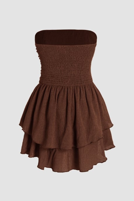 Mouwloze Rimpel Mini Jurk - Image 4