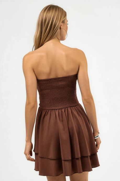 Mouwloze Rimpel Mini Jurk - Image 5
