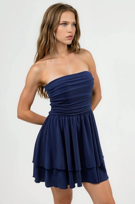 Strapless Rimpel Mini-jurk - Image 2