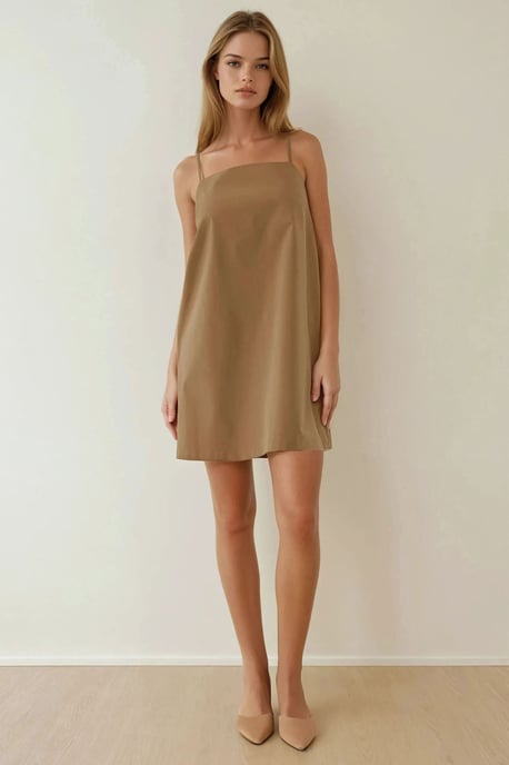Vierkante Kraag Relax Mini jurk met Zakken - Image 5