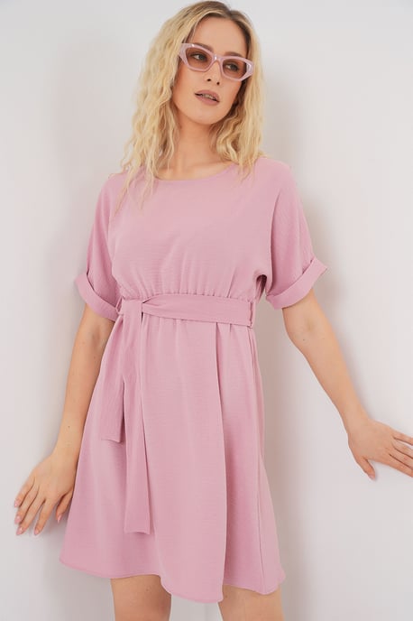 Mini Dress with Tie Bow - Image 1