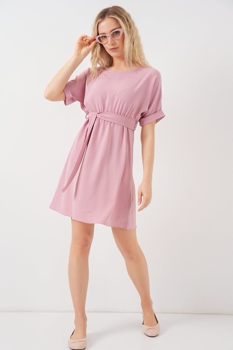 Mini Dress with Tie Bow - Image 2