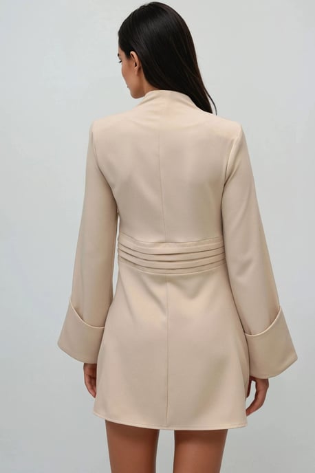 Elegante V-hals Lange Mouwen Mini-jurk - Image 4