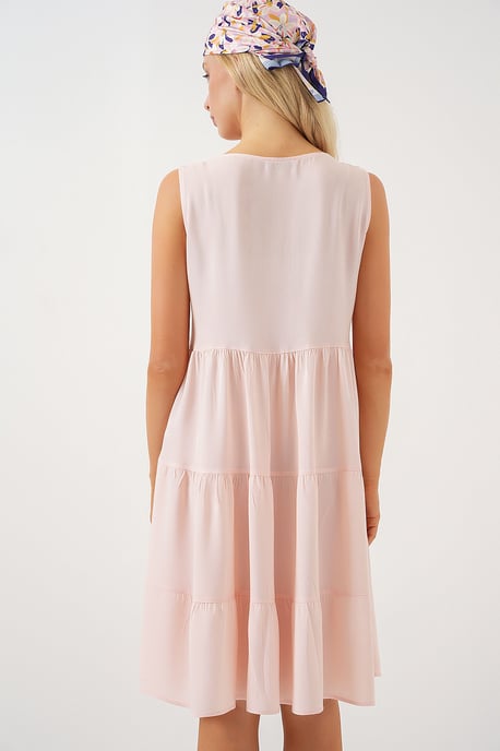 V-hals Mouwloze Mini Jurk met Knopdetail - Image 6