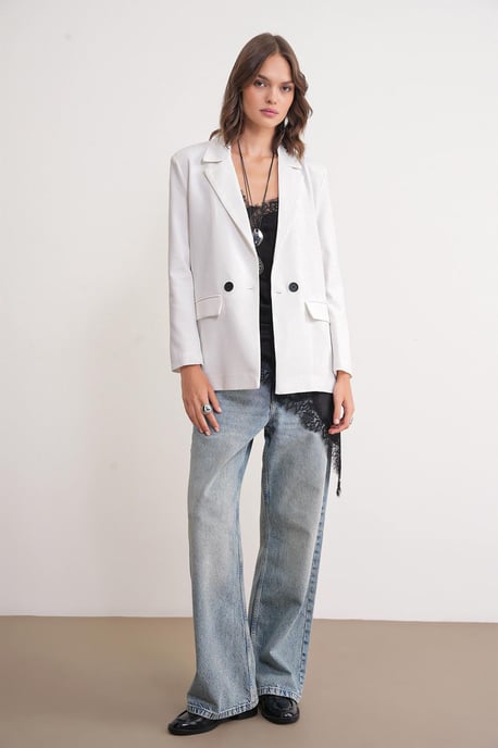 Langarmige Geplooide Blazer - Image 2
