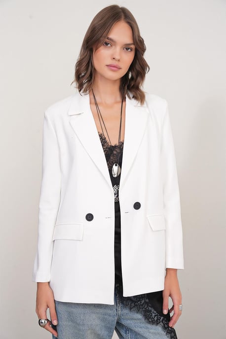 Langarmige Geplooide Blazer - Image 3