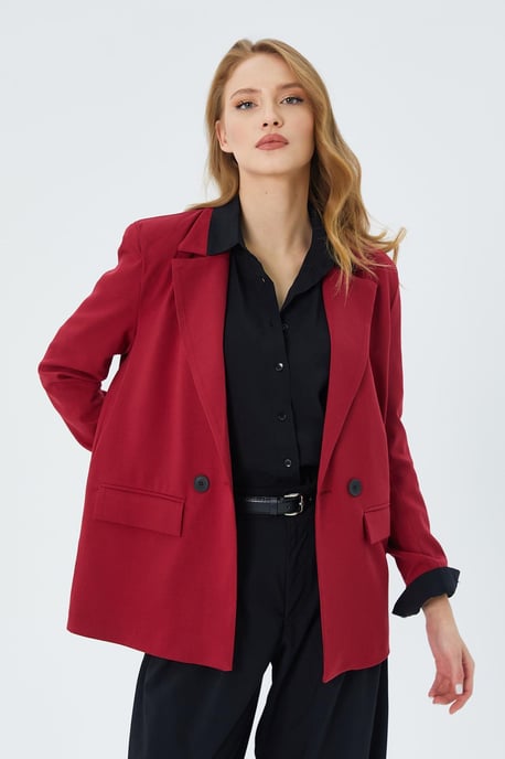 Long Sleeve Buttoned Blazer - Image 2
