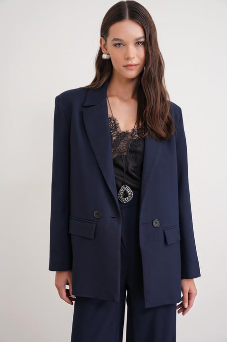 Langarmige Gekoofde Blazer - Image 3
