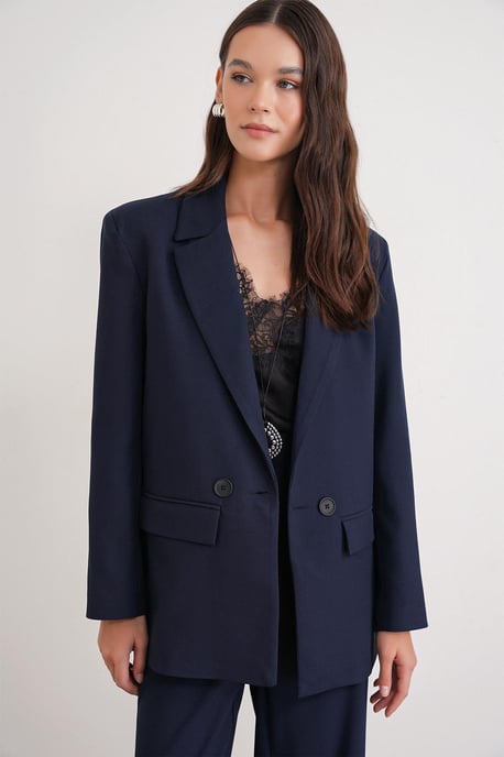 Langarmige Gekoofde Blazer - Image 4