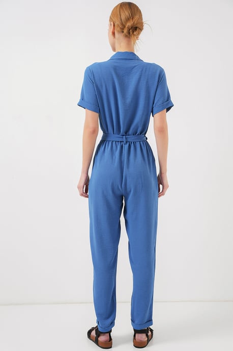 Shirtkraag Relaxed Fit Jumpsuit met Strik - Image 6