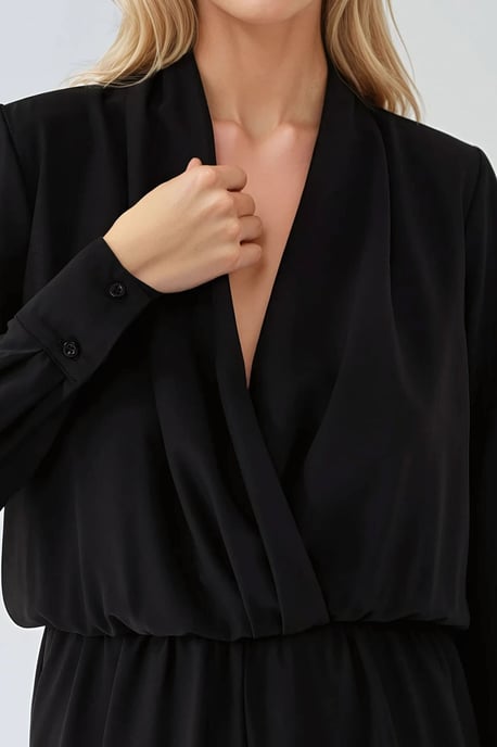 Deep V-Neck Mini Jumpsuit with Short Legs - Image 4