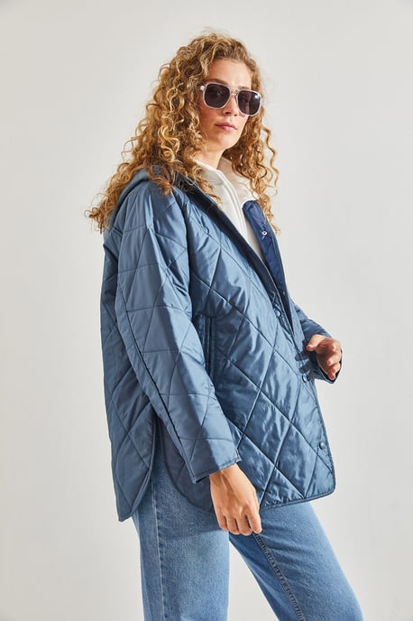 Gebreide Oversized Gewatteerde Jas met Capuchon - Image 2