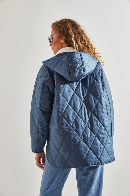 Gebreide Oversized Gewatteerde Jas met Capuchon - Image 3