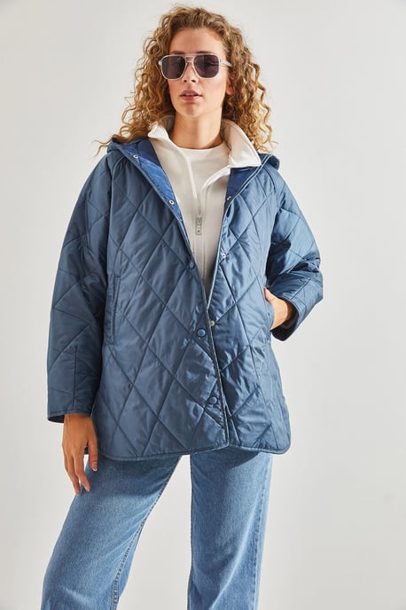 Gebreide Oversized Gewatteerde Jas met Capuchon - Image 5