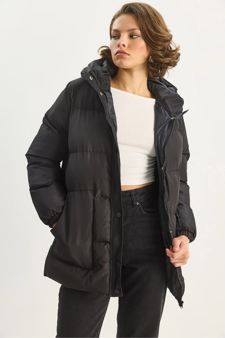 Hooded Puffer Down Coat - Image 1