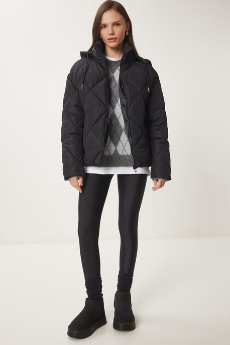 Hooded Tjock Puff Dunjacka med Dragkedja - Image 2