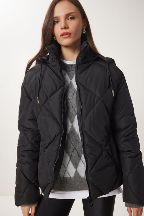 Hooded Tjock Puff Dunjacka med Dragkedja - Image 3