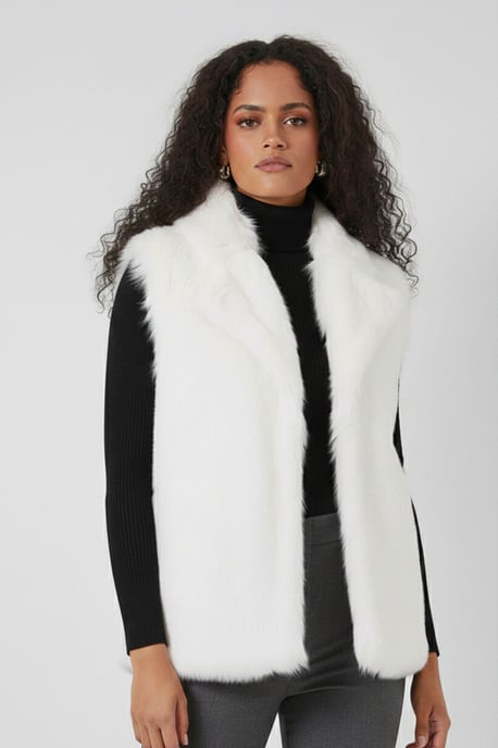 Mouflon Fur Sjaalkraag Vest - Image 2