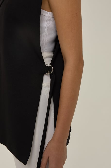Accessory Detailed Vest with Jacket Collar - Image 3