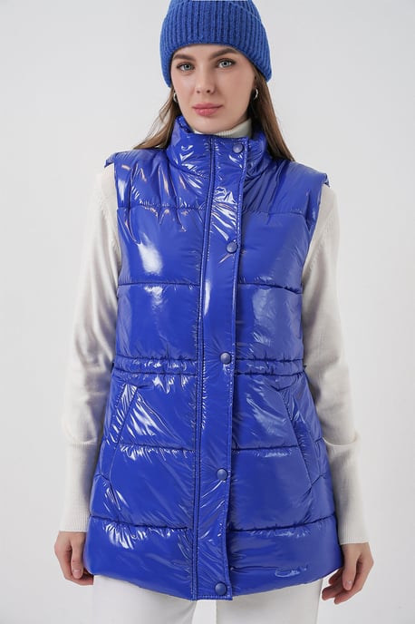 Glanzende Gevoerd Vest met Rits - Image 4