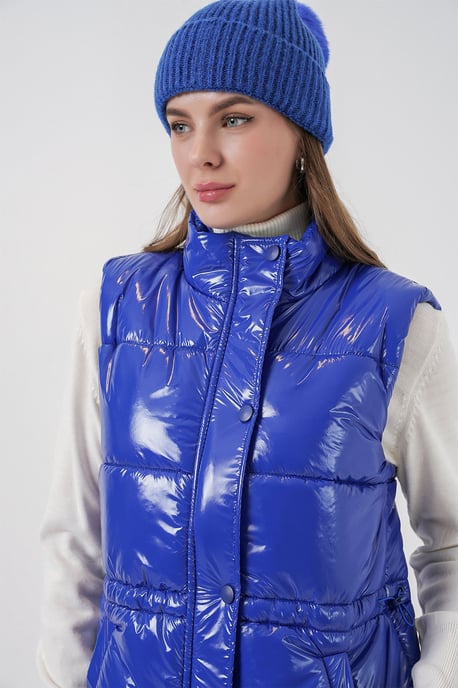 Glanzende Gevoerd Vest met Rits - Image 6