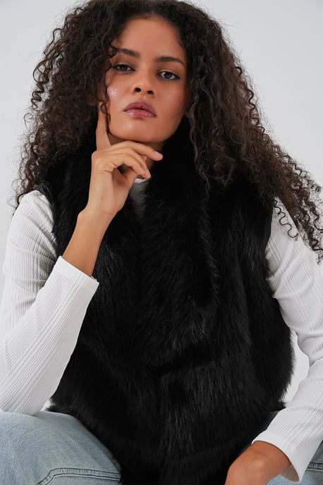 Mouflon Fur Sjaalkraag Vest - Image 3