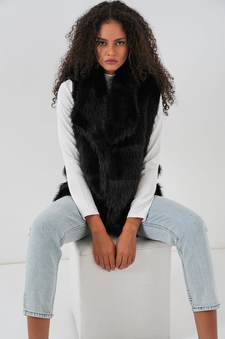Mouflon Fur Sjaalkraag Vest - Image 4