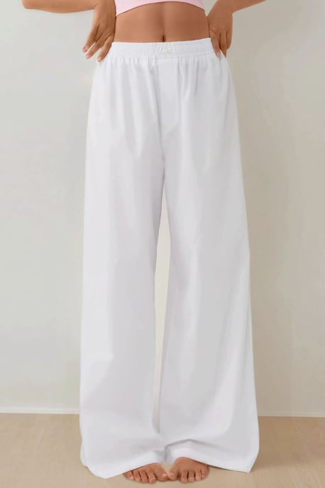 High Waist Relaxed Fit Lounge Bottoms - Image 1