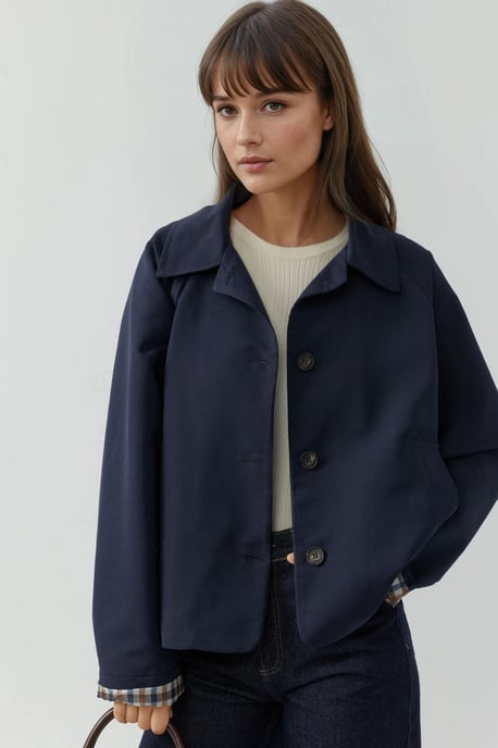 Gekleed Ruit Motief Voering Jacket met Knopsluiting - Image 1