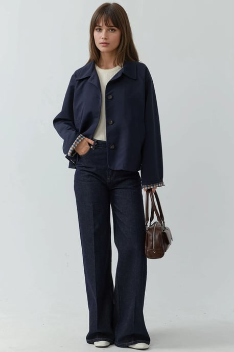 Gekleed Ruit Motief Voering Jacket met Knopsluiting - Image 4