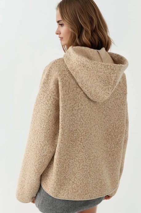 Gelaagde Volledige Rits Comfort Fit Hoodie Jacket - Image 3