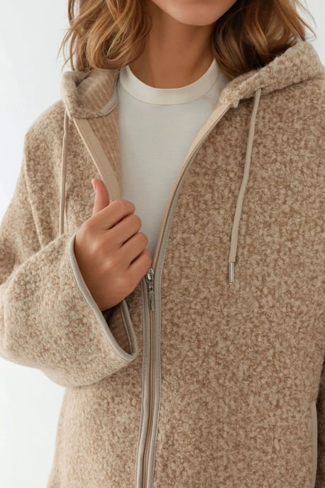 Gelaagde Volledige Rits Comfort Fit Hoodie Jacket - Image 5