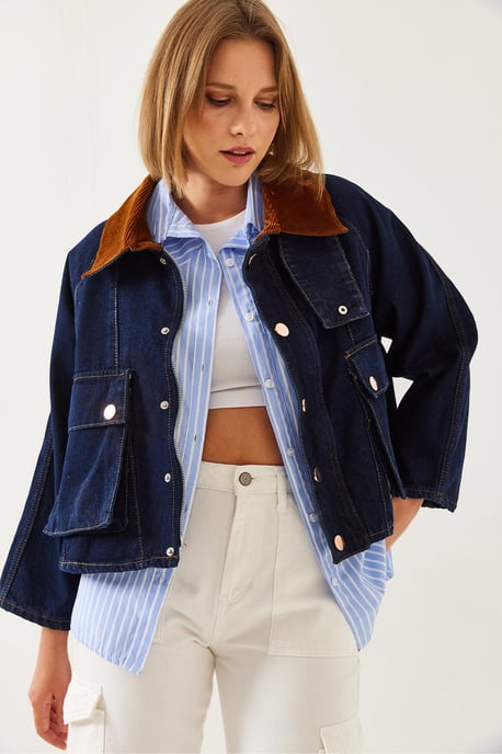 Denim Kavaj med Samtalskrage - Image 2