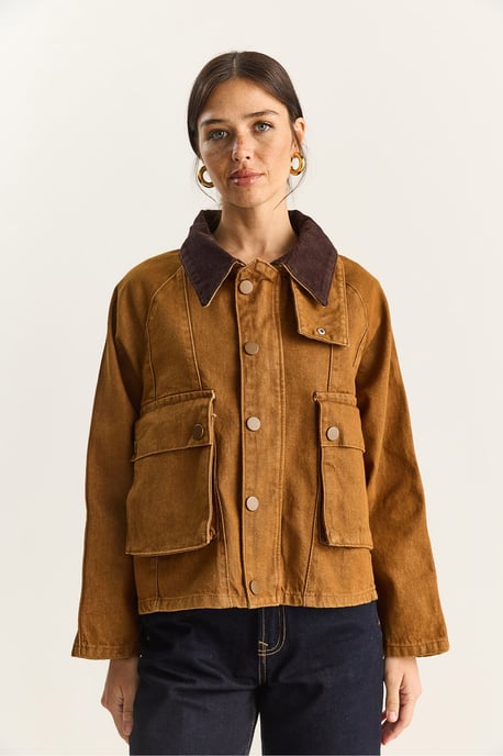 Oversized Denimmössa med knäppning och fickor - Image 5