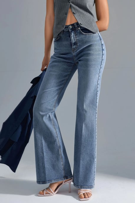 SQUALO High Waist Flare Jeans - Image 1