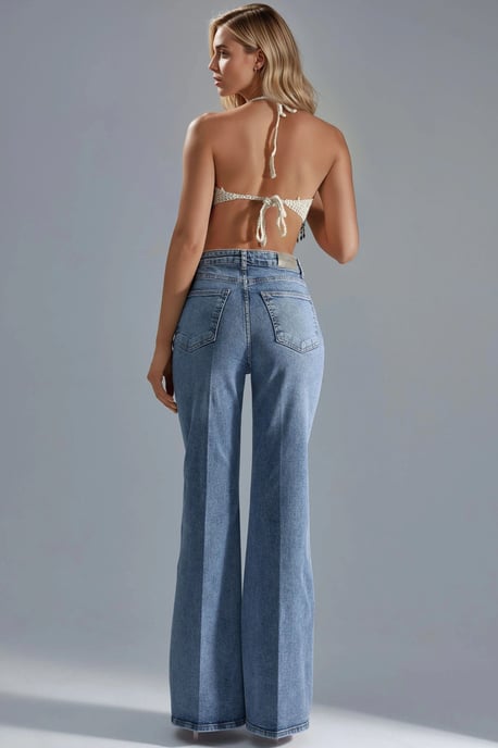 SQUALO High Waist Flare Jeans - Image 3