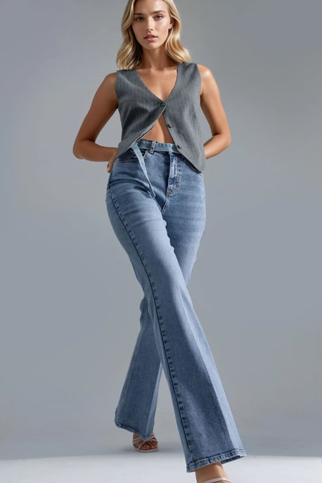 SQUALO High Waist Flare Jeans - Image 4