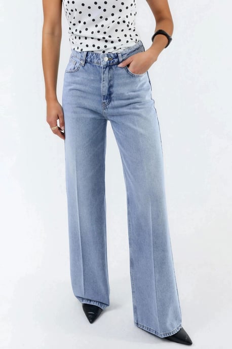 Brede Pijpen Rauwe Denim Jeans - Image 1