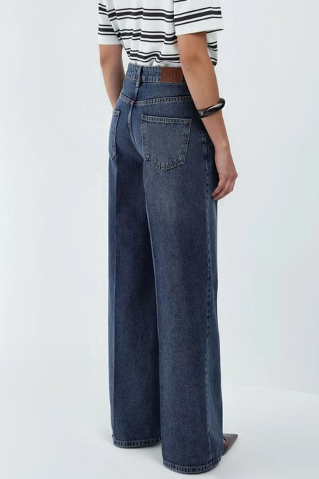 Brede Pijpen Ruwe Denim Jeans - Image 2