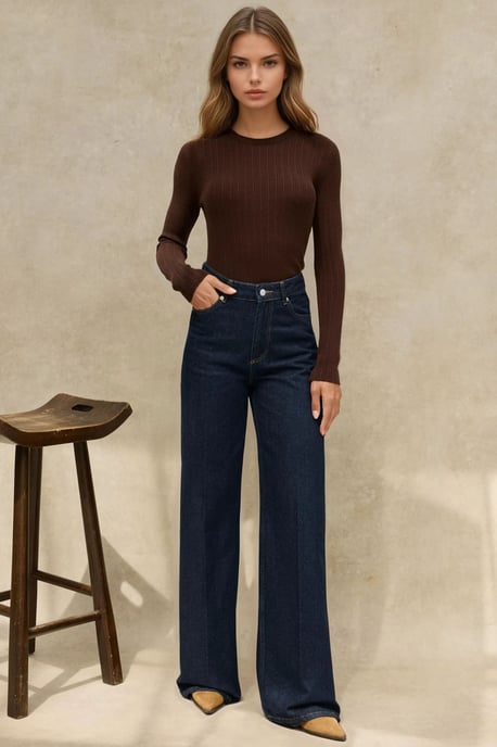 Wijde Pijpen Ruwe Denim Jeans - Image 2