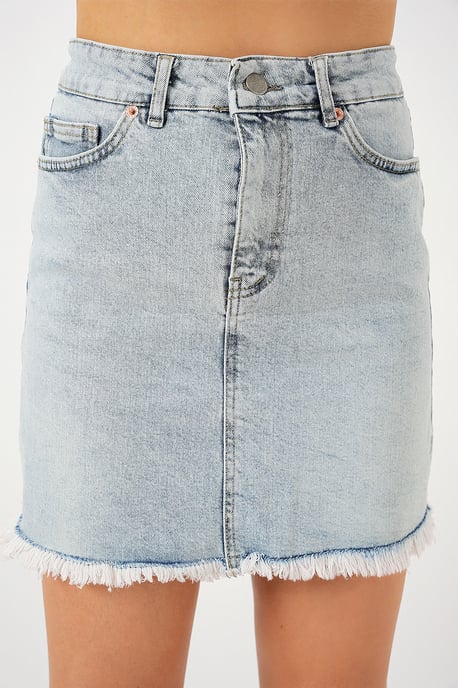 Slim Fit Mini Jeansrok met Knopen - Image 5