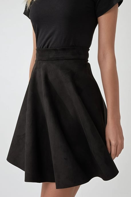 Elegante Hoge Taille Suède Mini Rok - Image 2