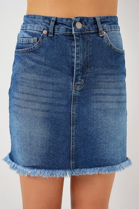 Slim Fit Mini Jeansrok met Knopen - Image 5