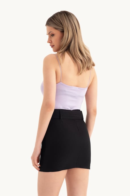 Hoge Taille Minirok met Een Ceintuur Detail - Image 2